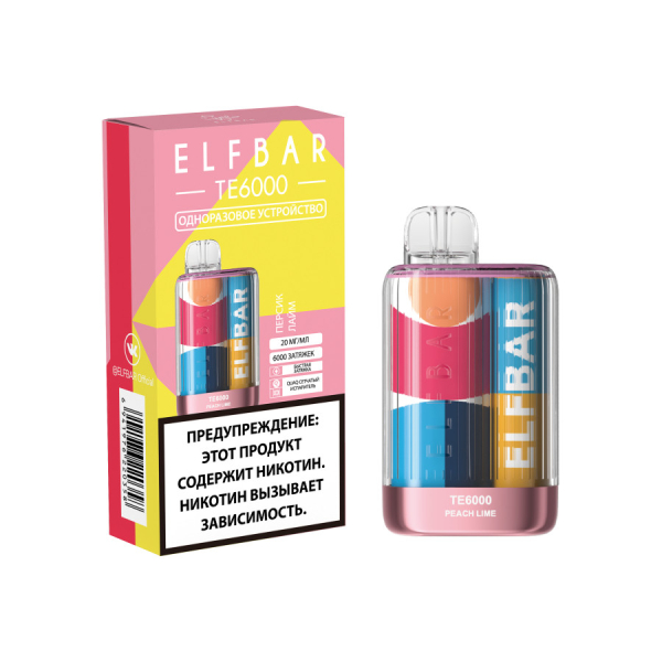ЭСДН ELF BAR Te Персик Лайм 6000 затяжек в Новосибирске