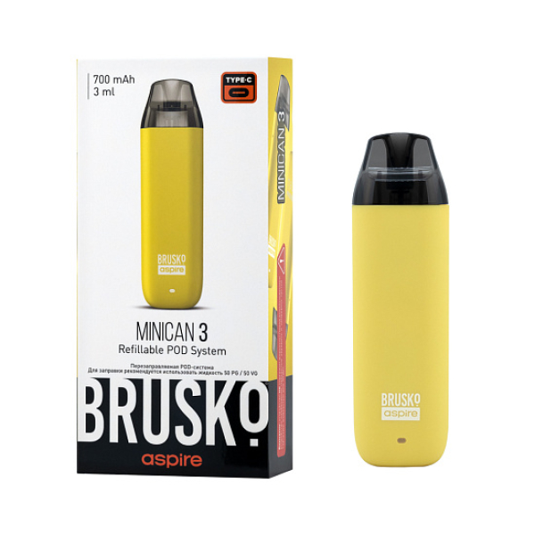 POD-система Brusko Minican 3 Жёлтый в Новосибирске