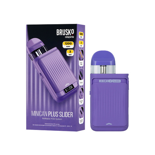 POD-система Brusko Minican Plus Slider Фиолетовый в Новосибирске