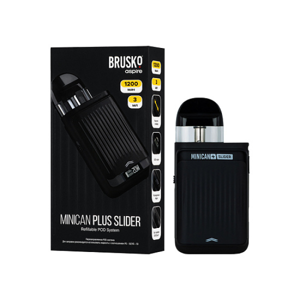 POD-система Brusko Minican Plus Slider Чёрный в Новосибирске