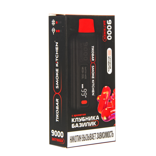 Электронка Tikobar X Smoke Kitchen Solo Клубника Базилик 9000 тяг в Новосибирске