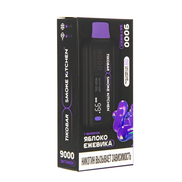 Электронка Tikobar X Smoke Kitchen Solo Яблоко Ежевика 9000 тяг в Новосибирске
