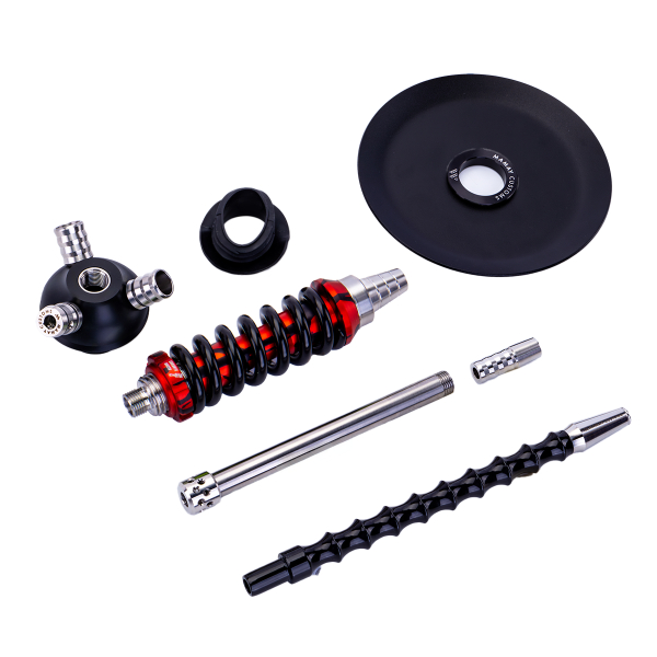 Кальян Mamay Customs Coilover Micro Чёрно Красный Сплеш в Новосибирске