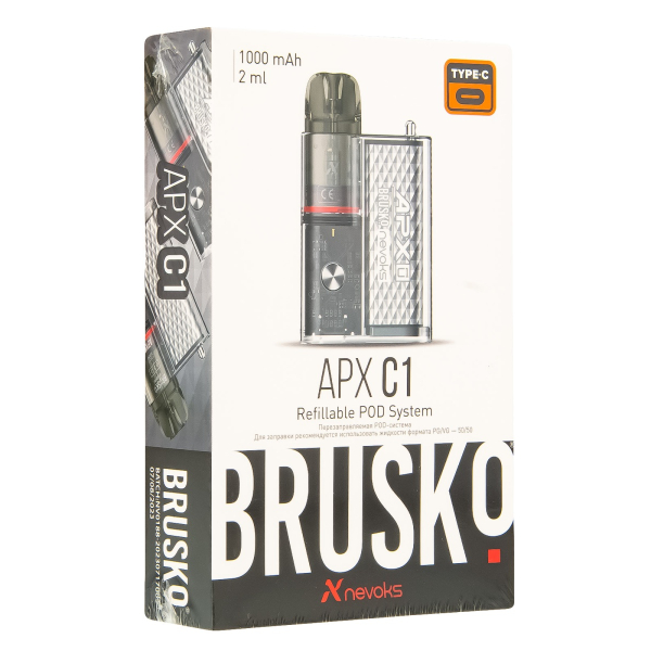 POD-система Brusko Apx C1 Серебристый Кристалл в Новосибирске
