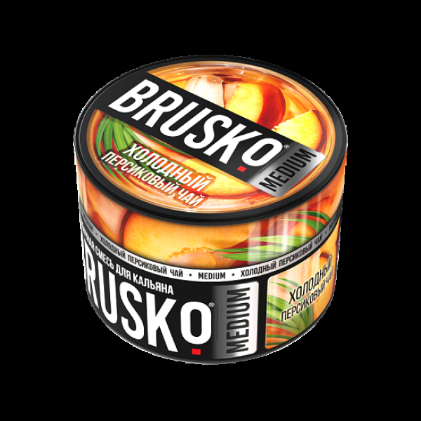 Бестабачная смесь Brusko Холодный Персиковый Чай Medium 50 грамм в Новосибирске