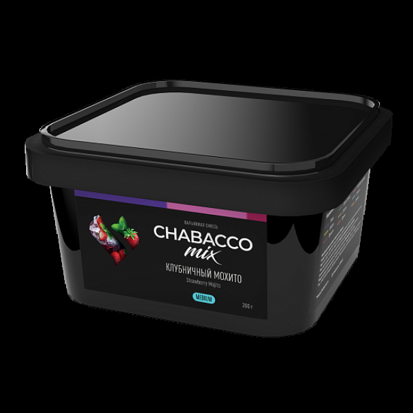 Бестабачная смесь Chabacco Mix Strawberry Mojito Клубничный Мохито  Medium 200 грамм в Новосибирске