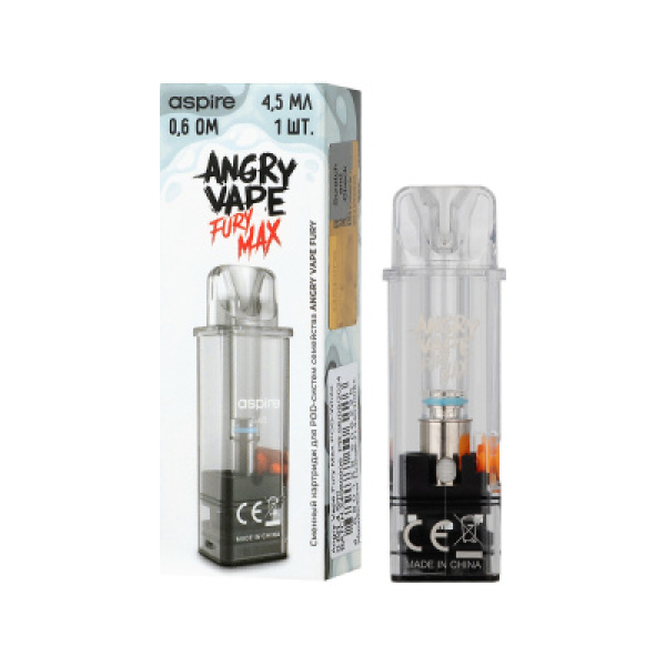 Картридж Angry Vape Fury Max Белый 45 мл 0.6 Ом ( 1 шт.) в Новосибирске
