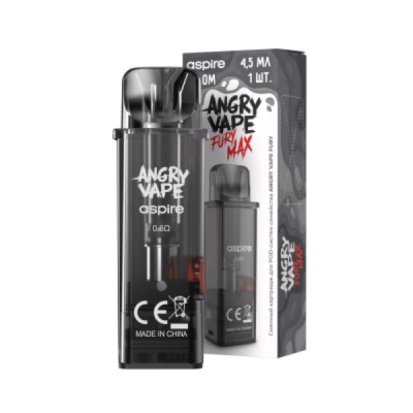 Картридж Angry Vape Fury Max Чёрный 45 мл 0.6 Ом ( 1 шт.) в Новосибирске