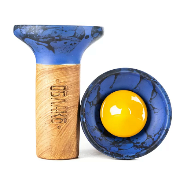 Чаша Облако Flow Yellow On Blue Black Marble в Новосибирске