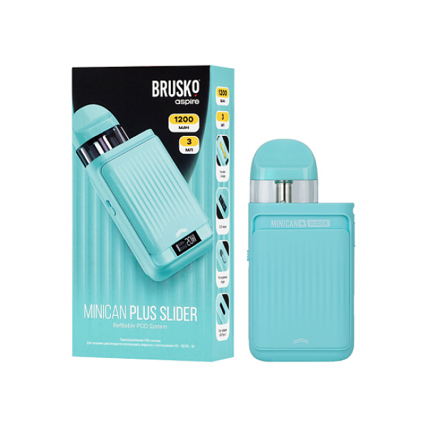 POD-система Brusko Minican      Plus Slider Бирюзовый в Новосибирске