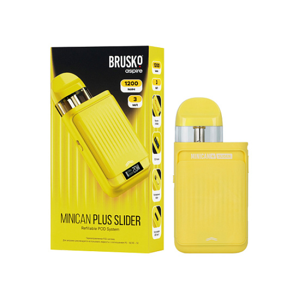 POD-система Brusko Minican      Plus Slider Жёлтый в Новосибирске