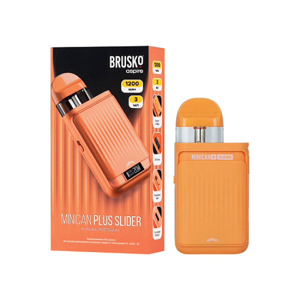 POD-система Brusko Minican      Plus Slider Оранжевый в Новосибирске