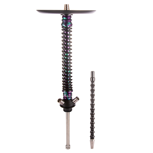 Кальян Mamay Customs Coilover Большой  Пурпурный/бирюзовый Сплеш Чёрный в Новосибирске