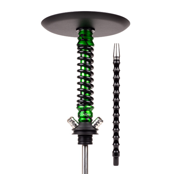 Кальян Mamay Customs Coilovers Mini Anod Green Splash Черный Глянец в Новосибирске